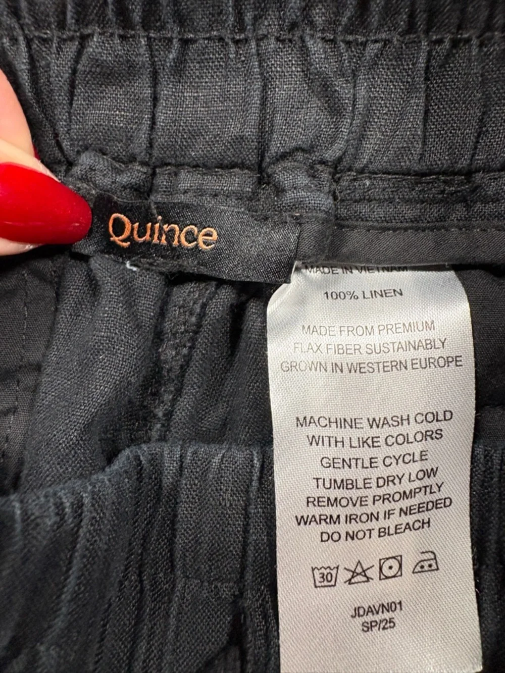 Quince Black 100% European Linen Wide-Leg Pants Size Small - Picture 8 of 9